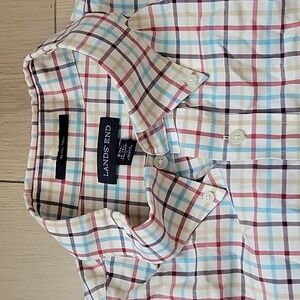 LANDS’ END Plaid Long-Sleeve Shirt 2XL